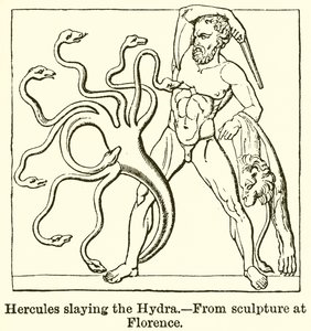 Hercules zabíjející Hydru od English School