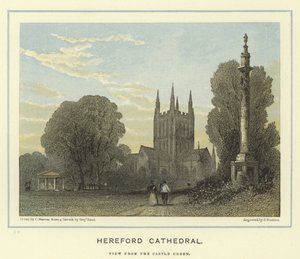 Herefordská katedrála, pohled z Castle Green od English School