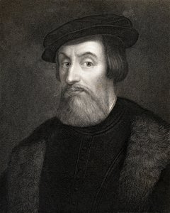 Hernan Cortes, Marques del valle de Oaxaca (1485-1547) z „Galerie portrétů“, publikované v roce 1833 od English School