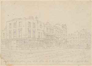 High Street Islington, od White Lion Street, po Liverpool Road, 16. srpna 1843 od English School