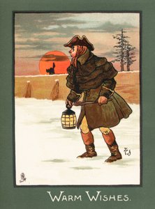 Highwayman ve sněhu, vánoční přání od English School