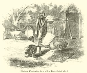 Hindoos Winnowing Corn with Fan, Isaiah, xli, 6 od English School