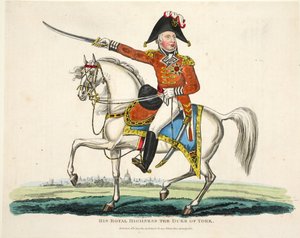 Jeho královská výsost, vévoda z Yorku, hospoda. od Richarda Evanse, ryl Romney, ilustrace z An Historical Account of the Battle of Waterloo od Williama Mudforda, 1816 od English School