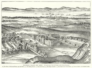 Holyrood Palace and Abbey (rytina) od English School