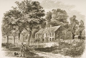 Domov historika Williama H. Prescotta, Pepperill, poblíž Bostonu, kolem roku 1870, z 