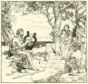 Homer (inkoust na papíře) od English School