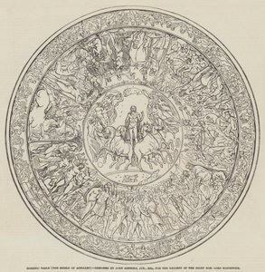 Homeric Table, the Shield of Achilles, navržený Johnem Henningem, Junior, Esquire (rytina) od English School