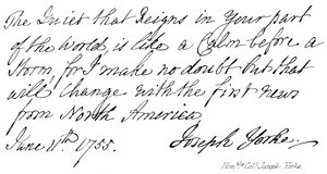 Honble Coll Joseph Yorke od English School