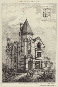 House Putney Hill, Surrey (rytina) od English School
