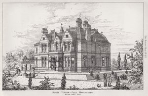 House, Tetlow, Fold, Manchester (rytina) od English School