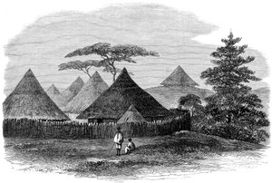 Dům v Magdale, z britské expedice do Habeše, 1868 od English School