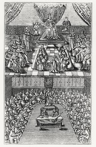 Sněmovny parlamentu v roce 1640 od English School