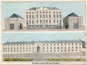 Hyde Park Barracks, Londýn (wc na papíře) od English School