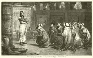 "Jsem Josef, tvůj bratr, kterého jste prodali do Egypta", Genesis, xlv, 4 (rytina) od English School
