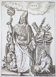 Ideální postava Herma Trismegista, kopie ilustrace z Věštění a kouzelných památek od Jean-Jacquese Boissarda, 1605, vydáno koncem 19. od English School