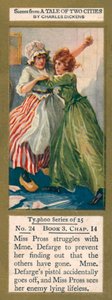 Ilustrace k Příběhu dvou měst od Charlese Dickense (barevná litografie) od English School
