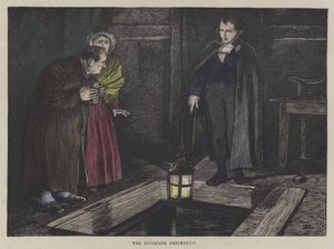 Ilustrace pro Oliver Twist (barevná rytina) od English School