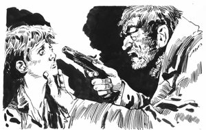 Ilustrace pro Oliver Twist od Charlese Dickense (pero a inkoust) od English School