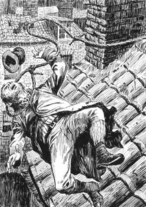 Ilustrace pro Oliver Twist od Charlese Dickense (pero a inkoust) od English School