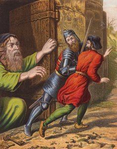 Ilustrace ke knize Johna Bunyana Pokrok poutníka (barevná litografie) od English School