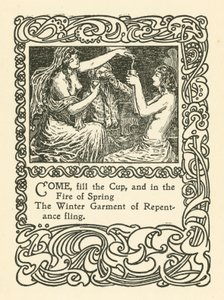 Ilustrace pro Rubaiyat of Omar Khayyam (litho) od English School