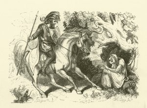 Ilustrace k knize The History of Sir Thomas Thumb (rytina) od English School