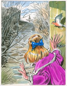 Ilustrace pro The Secret Garden (kvaš na papíře) od English School