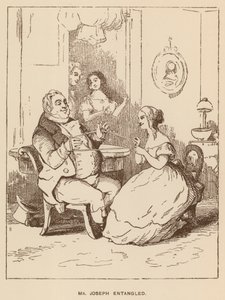 Ilustrace pro Vanity Fair od Thackeray (litho) od English School