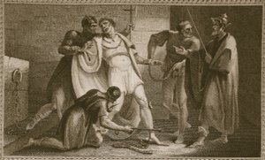 Imprisonment of Stephen, ilustrace od Davida Humese Historie Anglie, hospoda. od R. Bowyera, Londýn, 1812 od English School