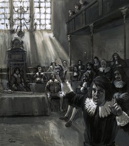 Oliver Cromwell v parlamentu mluvil za „chudé prosté občany“ neomalenými, přímými projevy od English School