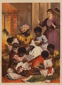 V kuchyni (barevná litografie) od English School