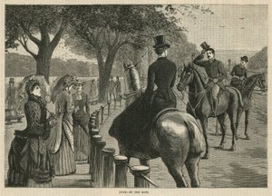 V řadě; Rotten Row, Hyde Park, Londýn od English School