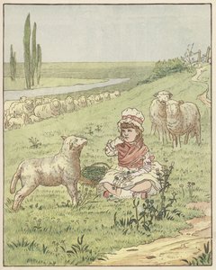 Na loukách (barevná litografie) od English School
