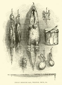 Indian Medicine Bag, Whistle, Drum, atd od English School