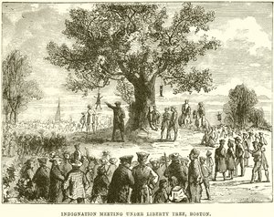 Rozhořčené setkání pod Liberty Tree, Boston od English School