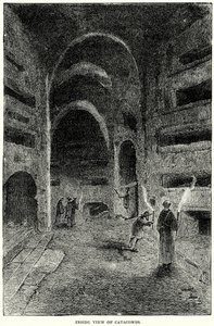 Pohled do katakomb (rytina) od English School