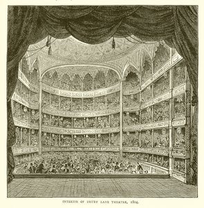 Interiér divadla Drury Lane, 1804 od English School