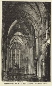 Interiér katedrály St Marys, při pohledu na východ od English School