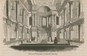Interiér synagogy v Great St Helens, Londýn od English School