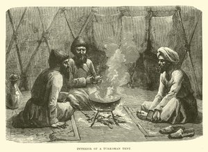Interiér turkomanského stanu od English School