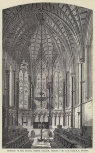 Interiér kaple, Exeter College, Oxford (rytina) od English School