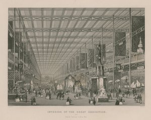 Interiér Velké výstavy, 1851, z transeptu při pohledu na západ od English School