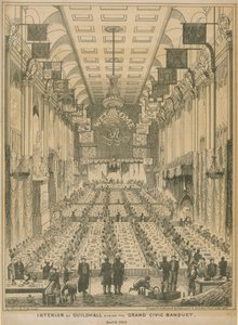 Interiér Guildhall během velké občanské hostiny, 9. listopadu 1837 od English School