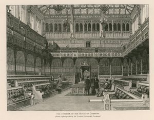 Interiér Dolní sněmovny, Westminster, Londýn od English School