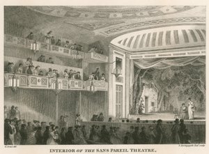 Interiér divadla Sans Pareil (Adelphi Theatre), Londýn od English School