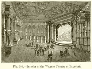 Interiér Wagnerova divadla v Bayreuthu od English School
