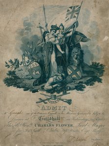 Pozvánka na banket v Guildhall v Londýně dne 9. listopadu 1808 od English School