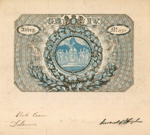 Pozvánka na korunovaci Jiřího IV v roce 1821 od English School