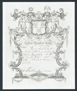 Pozvánka na ples Tallow Chandlers Company, Londýn od English School