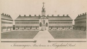 Almshouses Ironmongers v Kingsland Road od English School